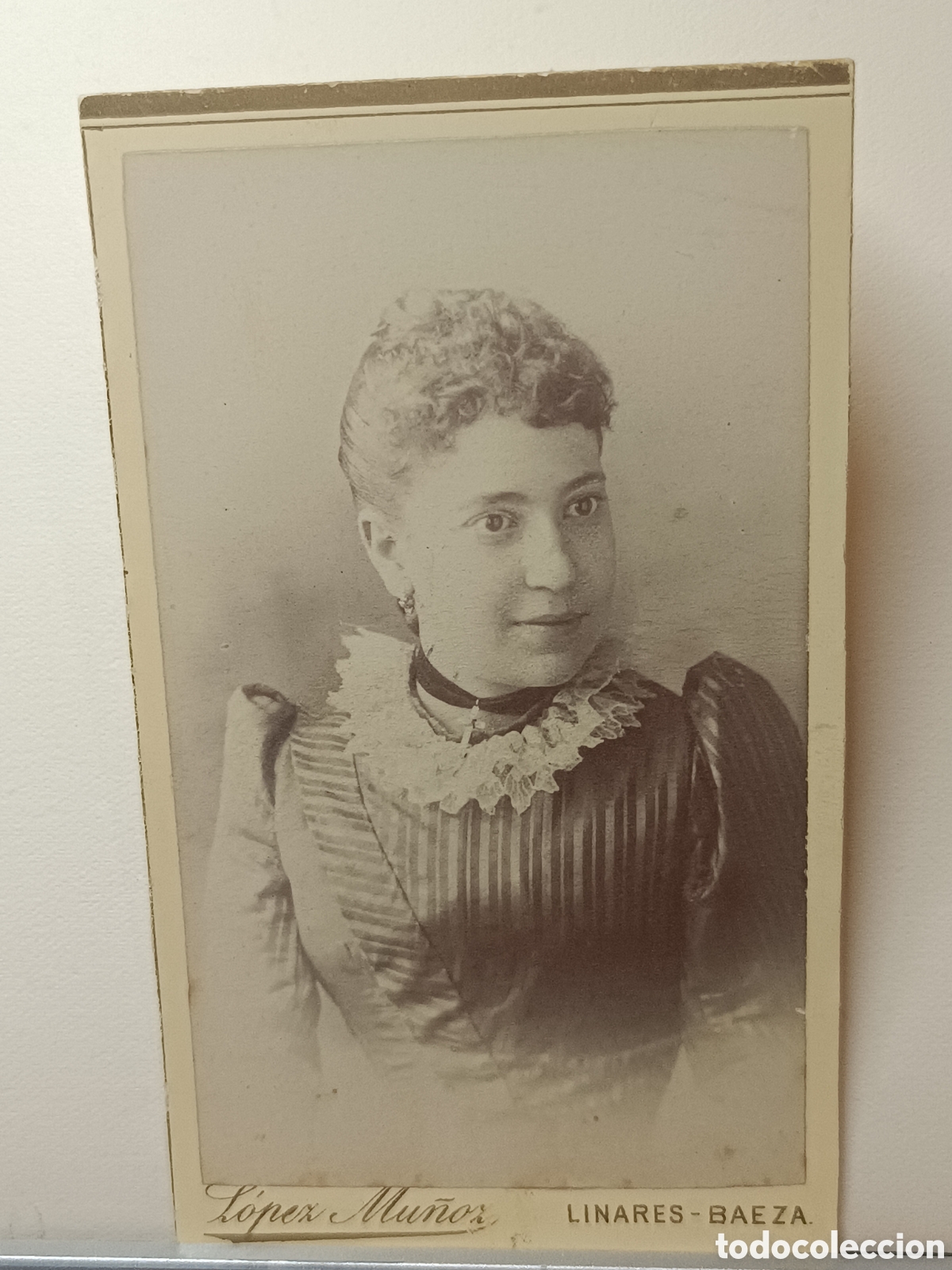 Fotograf&iacute;a antigua: ANTIGUA FOTOGRAF&Iacute;A CDV TARJETA DE VISITA RETRATO DE DAMA POR LOPEZ MU&Ntilde;OZ LINARES-BAEZA ca 1890