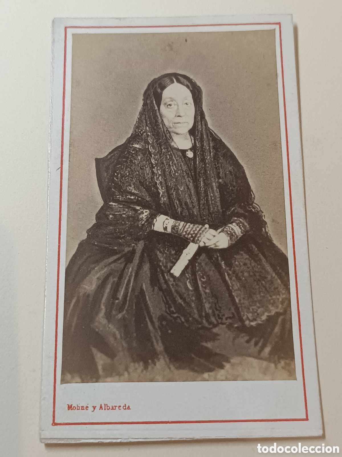 Fotograf&iacute;a antigua: FOTOGRAFIA ANTIGUA CARTE VISITE MOLITE Y ALBAREDA BARCELONA DEDICATORIA A VICENTA XURIACH S. XIX.
