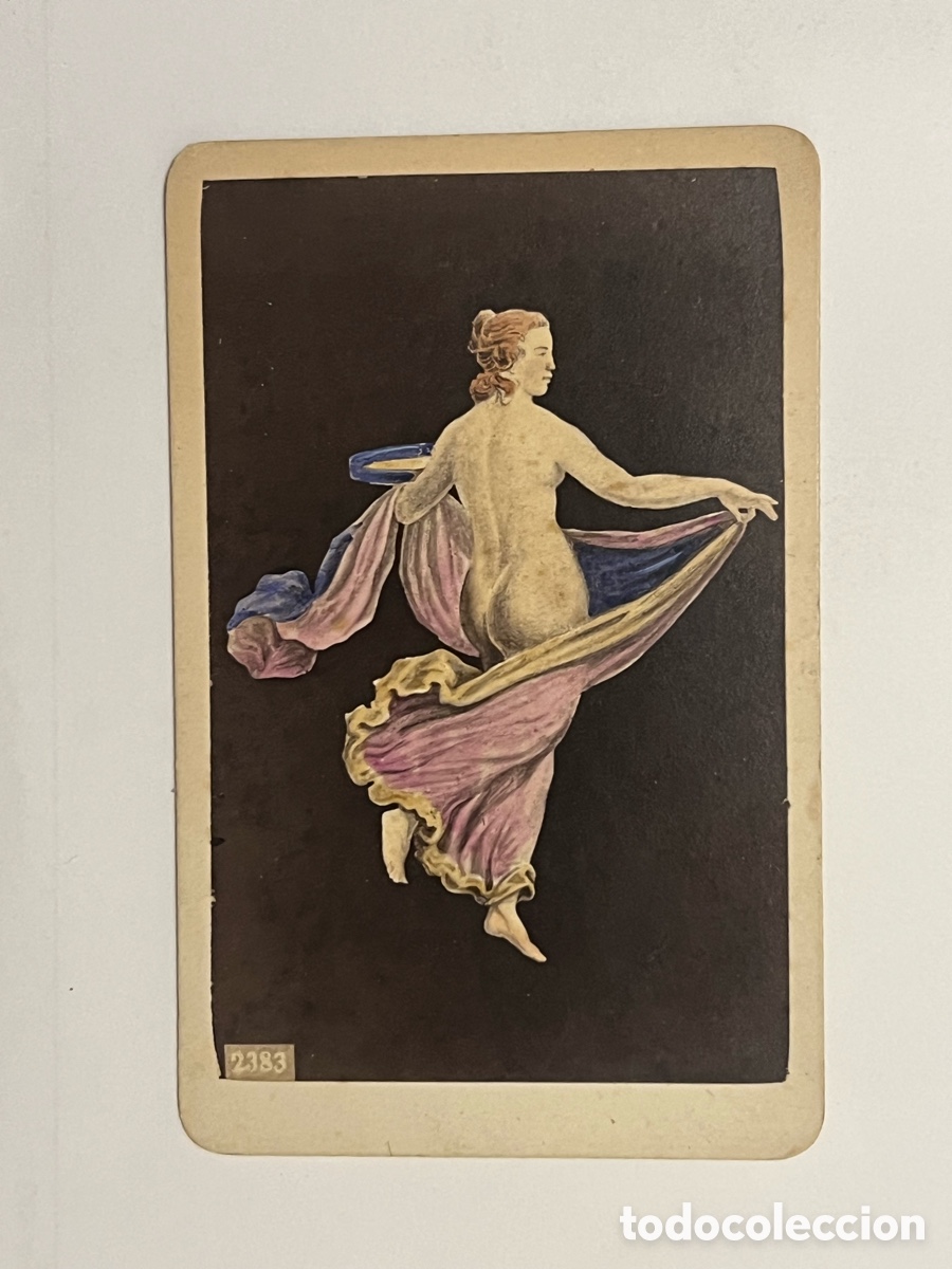 Fotograf&iacute;a antigua: CDV., Bailarina Bacante. o Allegorical Dancer, inspirada en frescos antiguos de Pompeya
