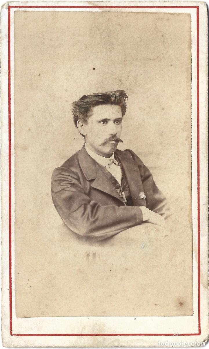 Fotograf&iacute;a antigua: 1876-1879 CDV carte de visite retrato caballero Bischoff y Spencer Valpara&iacute;so, Chile LEER DESCRIP