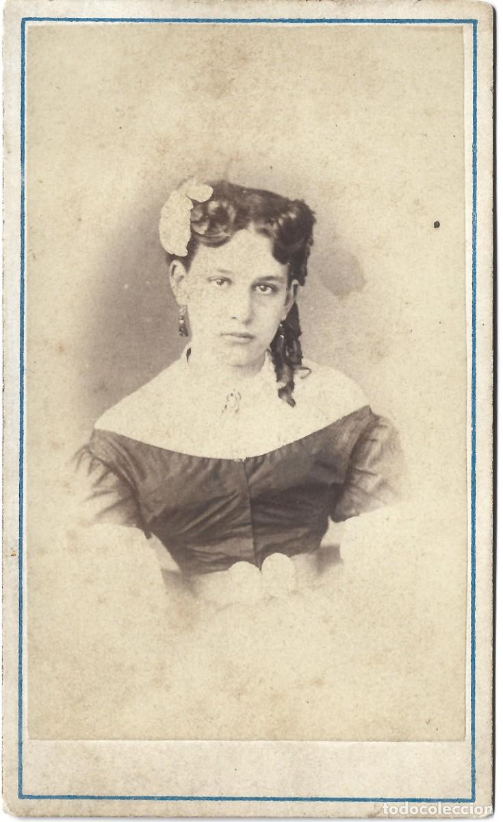 Alte Fotografie: 1869-1873 CDV carte de visite retrato dama ESTABLECIMIENTO FOTOGR&Aacute;FICO Valpara&iacute;so Chile LEER DESCRIP