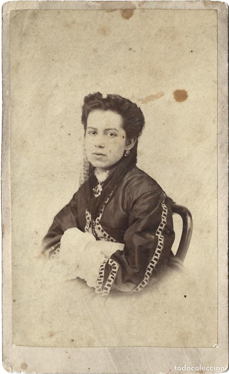 Alte Fotografie: 1869-1873 CDV carte de visite retrato dama ESTABLECIMIENTO FOTOGR&Aacute;FICO Valpara&iacute;so Chile LEER DESCRIP
