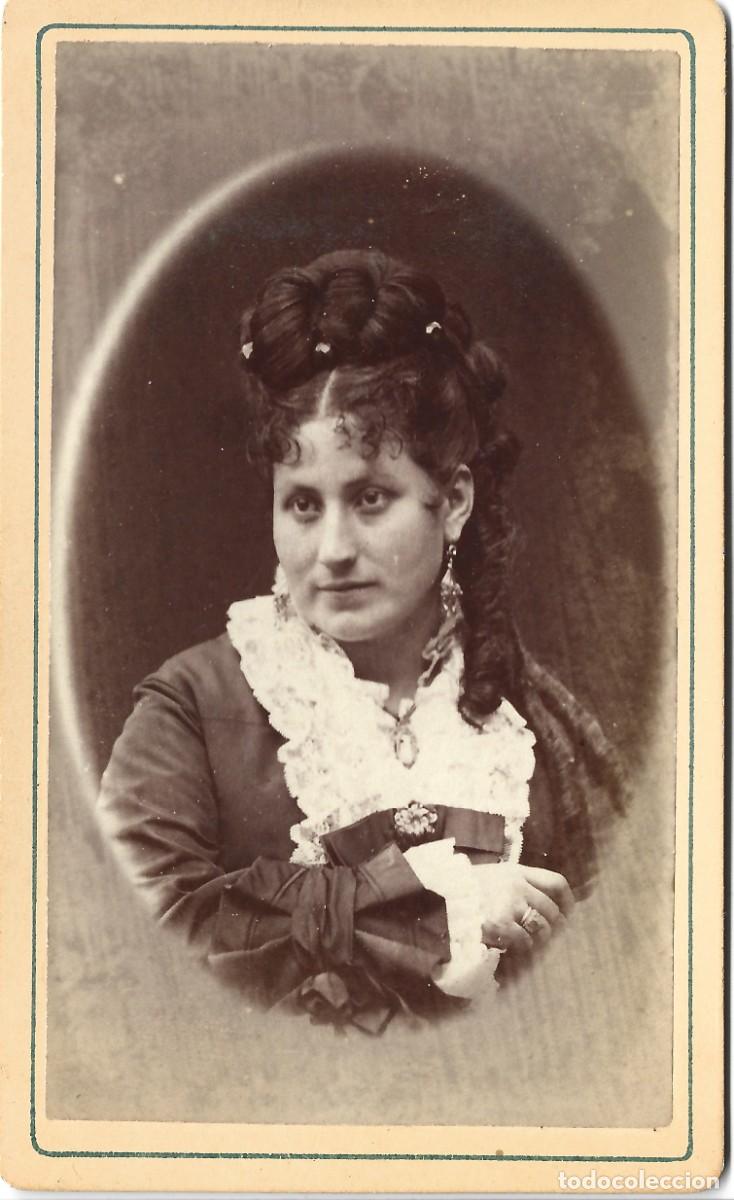Alte Fotografie: 1872-1876 CDV carte de visite retrato dama ESTABLECIMIENTO FOTOGR&Aacute;FICO Valpara&iacute;so Chile LEER DESCRIP