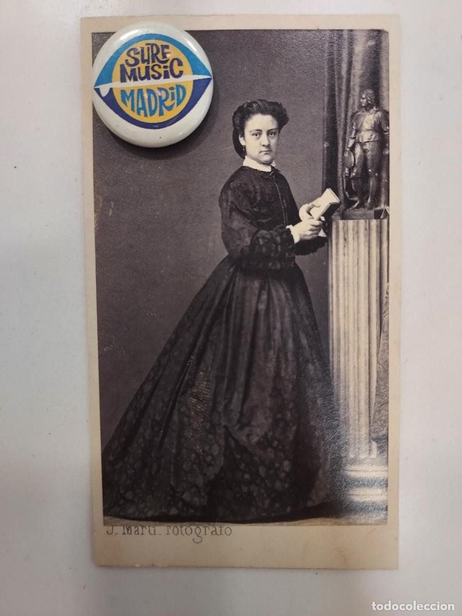 Fotograf&iacute;a antigua: FOTOGRAFIA J. MART&Iacute; FOTOGRAFO, CALLE MAYOR 39, MADRID. CARTE DE VISITE. DAMA. 6 X 10,5. CA. 1880