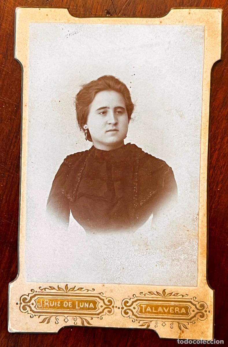 Fotograf&iacute;a antigua: ANTIGUA FOTOGRAFIA CARTE DE VISITE CDV DE DAMA, FOTOGRAFO J. RUIZ DE LUNA, TALAVERA DE LA REINA, MI