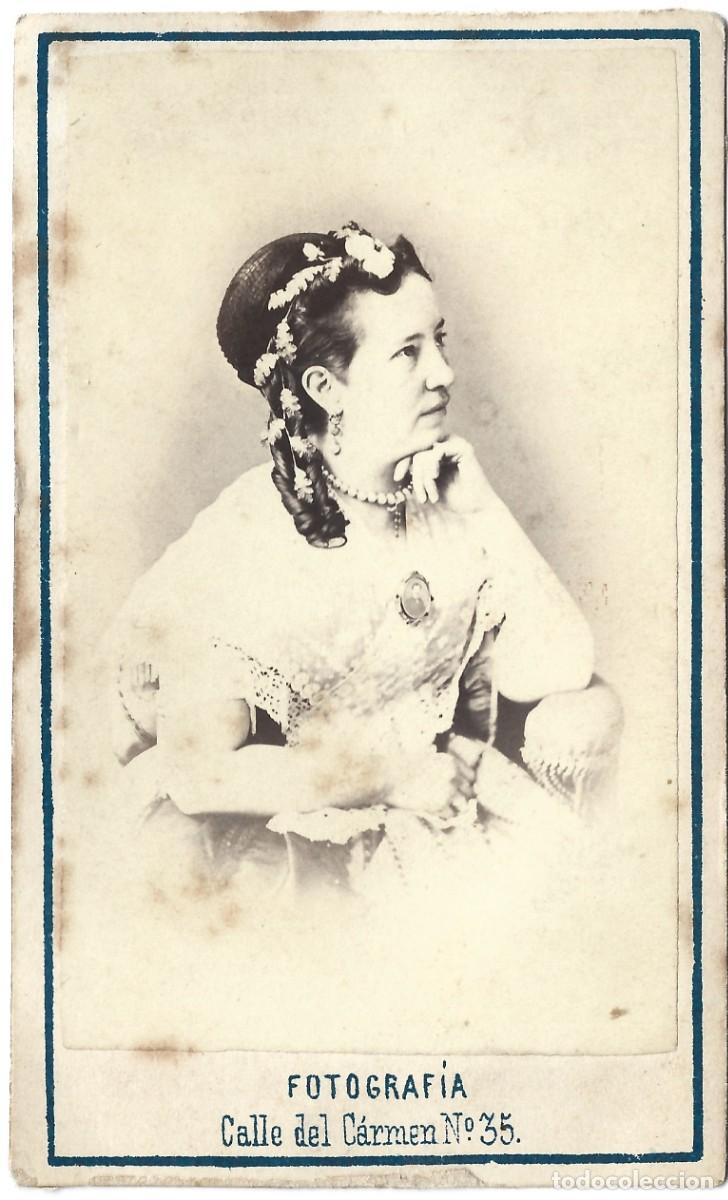 Alte Fotografie: 1864-66 CDV carte de visite retrato dama CASIANO DEL SOL Santiago, Chile