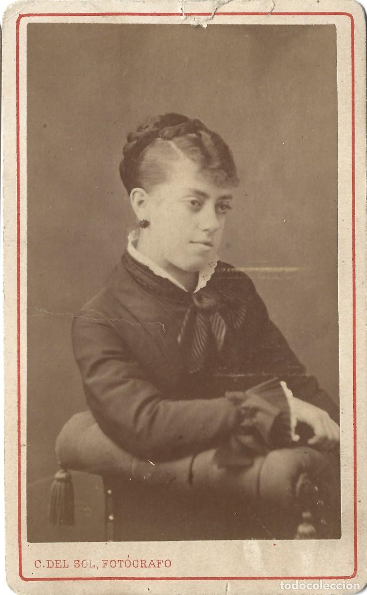 Alte Fotografie: 1870's CDV carte de visite retrato dama CASIANO DEL SOL Santiago, Chile