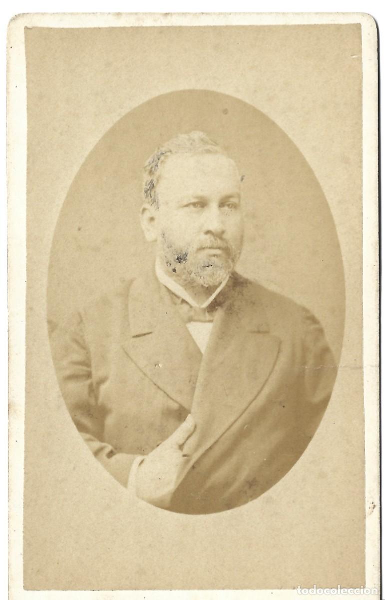 Fotograf&iacute;a antigua: 1879 CDV carte de visite retrato caballero DIAZ & SPENCER Santiago, Chile LEER DESCRIPCION