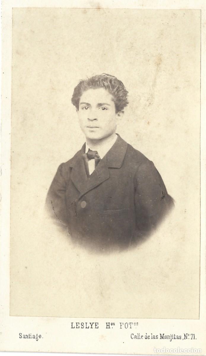 Fotograf&iacute;a antigua: 1864-68 CDV carte de visite retrato caballero LESLYE HERMANOS Santiago, Chile LEER DESCRIP
