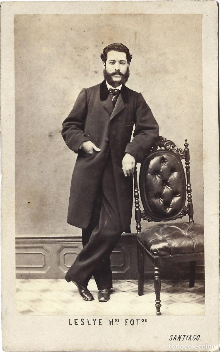 Fotograf&iacute;a antigua: 1864-68 CDV carte de visite retrato caballero LESLYE HERMANOS Santiago, Chile LEER DESCRIP