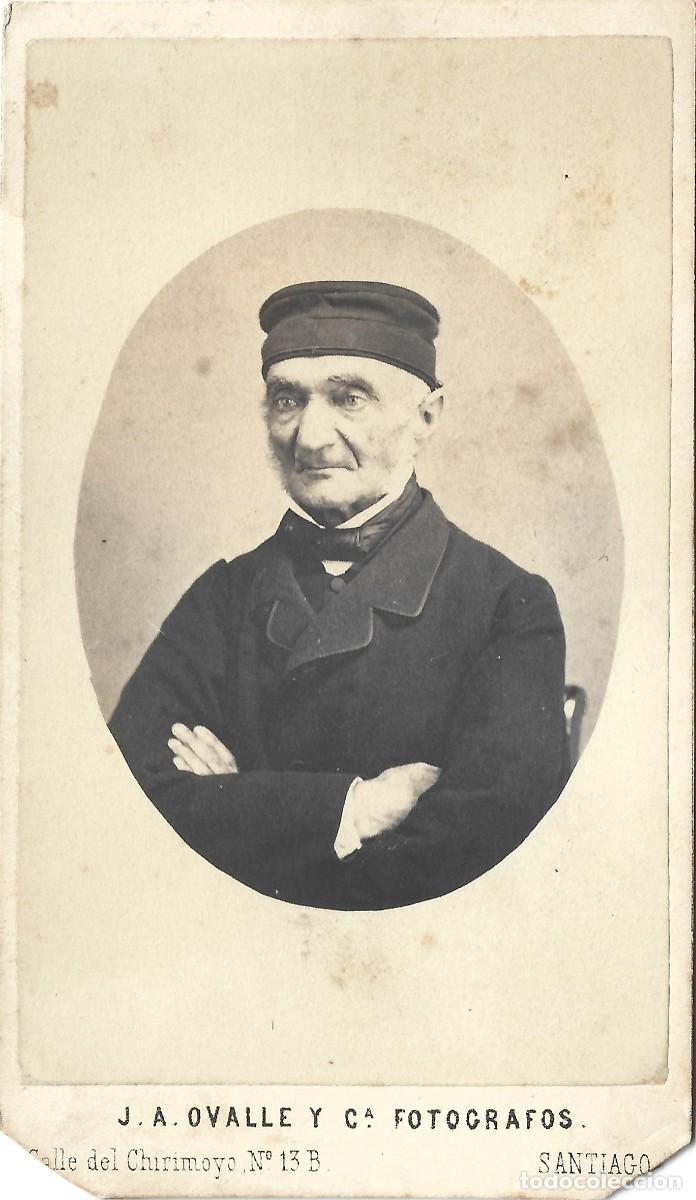 Fotograf&iacute;a antigua: 1860'S CDV carte de visite retrato caballero J.A. OVALLE Y CIA Santiago, Chile LEER DESCRIP