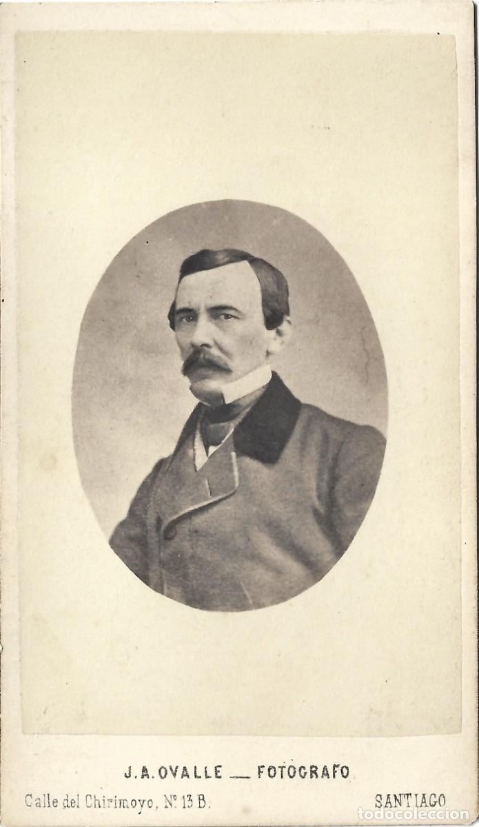 Fotograf&iacute;a antigua: 1860'S CDV carte de visite retrato caballero J.A. OVALLE Y CIA Santiago, Chile LEER DESCRIP