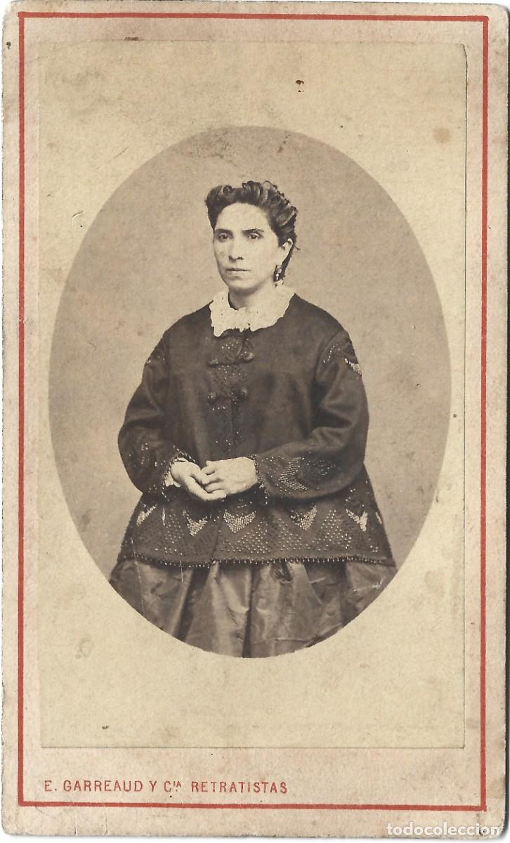 Fotograf&iacute;a antigua: 1863-67 CDV carte de visite retrato dama E. GARREAUD Y CIA Copiapo, Chile LEER DESCRIP
