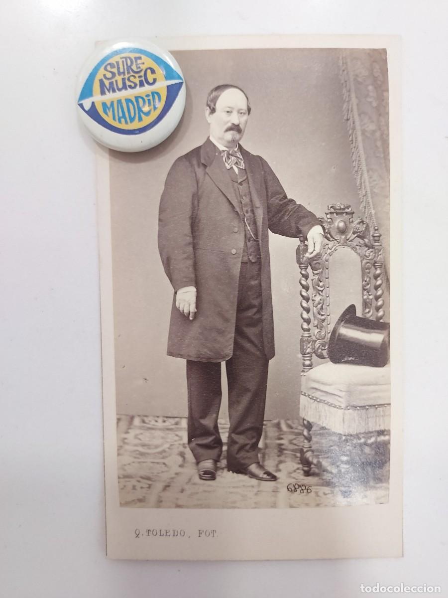 Fotograf&iacute;a antigua: FOTOGRAFIA Q. TOLEDO CALLE DE SEVILLA 16, MADRID. CARTE DE VISITE. RETRATO. 6 X 10,5. CA. 1870