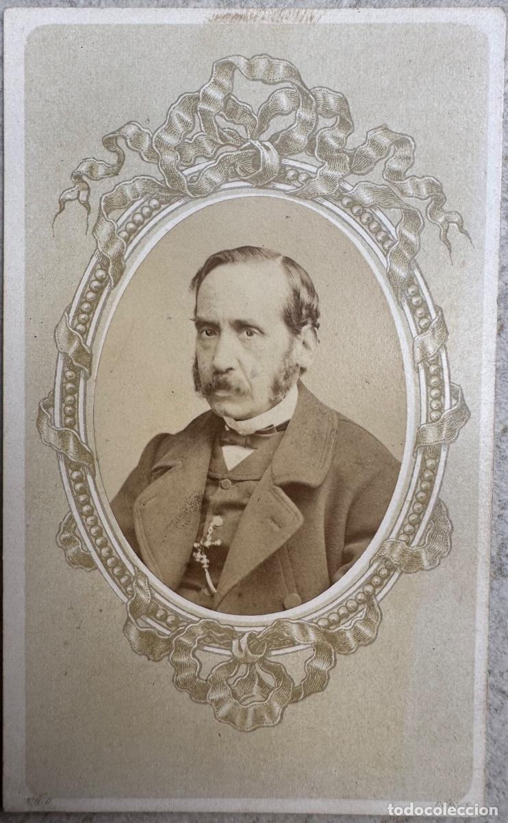 Fotograf&iacute;a antigua: FOTOGRAF&Iacute;A DE CABALLERO - CARTE DE VISITE - FOT&Oacute;GRAFO JEAN POUJADE - CIUDAD REAL - CIRCA 1860