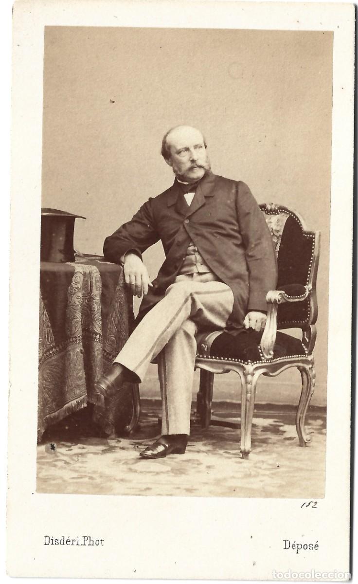 Fotograf&iacute;a antigua: 1862-63 Carte de visite CDV retrato caballero &rdquo;de Pourtal&egrave;s&rdquo;. Disd&eacute;ri