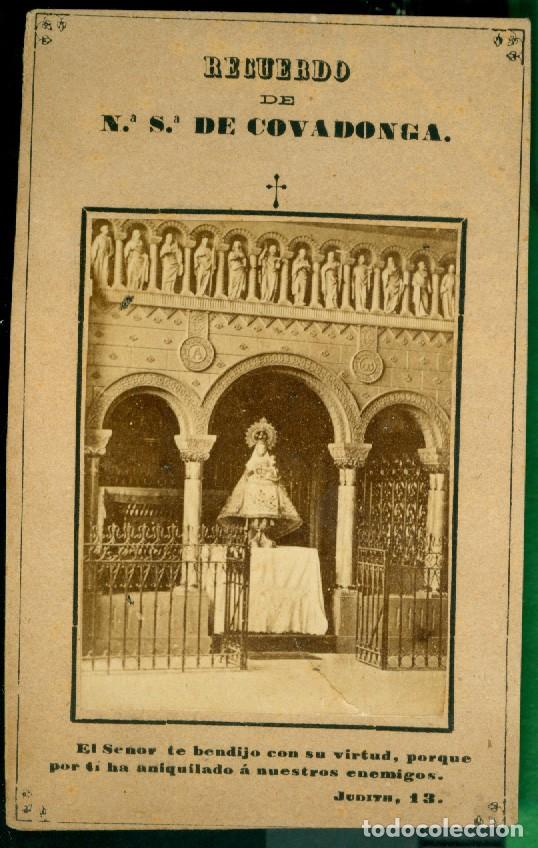 Fotograf&iacute;a antigua: RECUERDO DE NTRA. SRA. DE COVADONGA - SIGO XIX