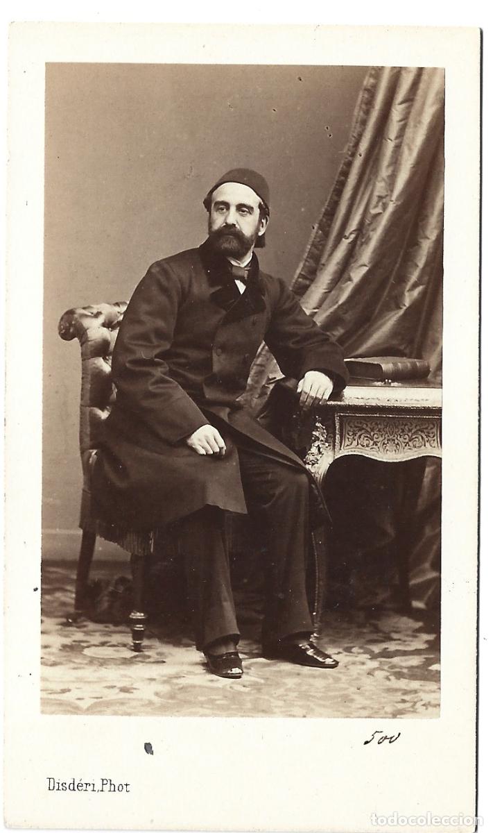 Fotograf&iacute;a antigua: 1862-63 CDV Carte de Visite retrato Embajador de Turqu&iacute;a en Par&iacute;s? Disderi