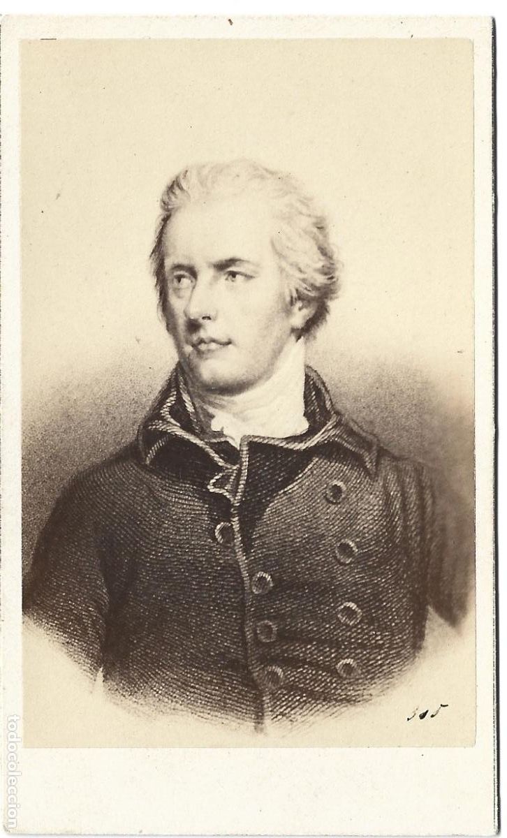 Fotograf&iacute;a antigua: CDV carte de visite fotografia alb&uacute;mina &rdquo;William Pitt&rdquo; primer ministro Reino Unido, TOURNIER Paris