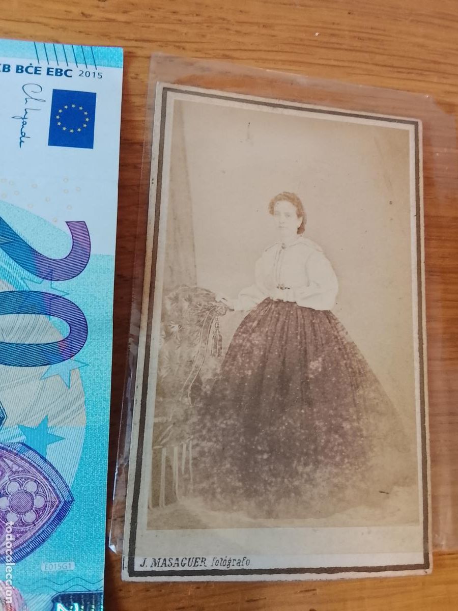 Fotograf&iacute;a antigua: DAMA POR IDENTIFICAR, FOTO: MASAGUER, GERONA. CDV, carte de visite