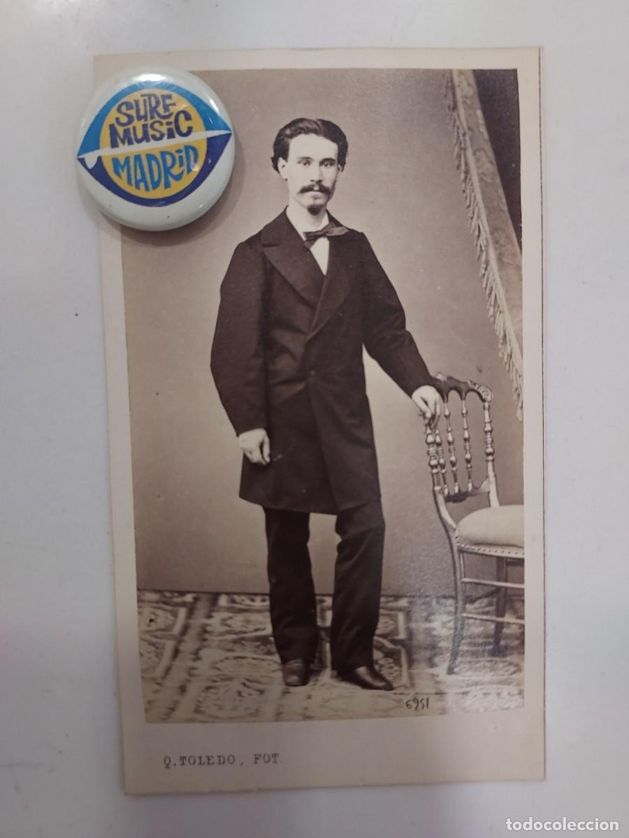 Fotograf&iacute;a antigua: FOTOGRAFIA QUIRICO TOLEDO, CALLE SEVILLA 16, MADRID. CARTE DE VISITE CABALLERO 6 X 10,5 CA 1870-1880