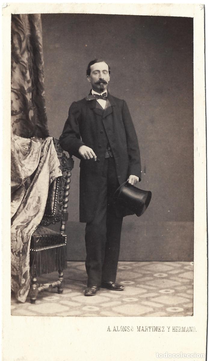 Fotograf&iacute;a antigua: 1859-60 CDV Carte de visite caballero ALONSO MART&Iacute;NEZ Y HERMANO, Madrid (1&ordm; per&iacute;odo) LEER