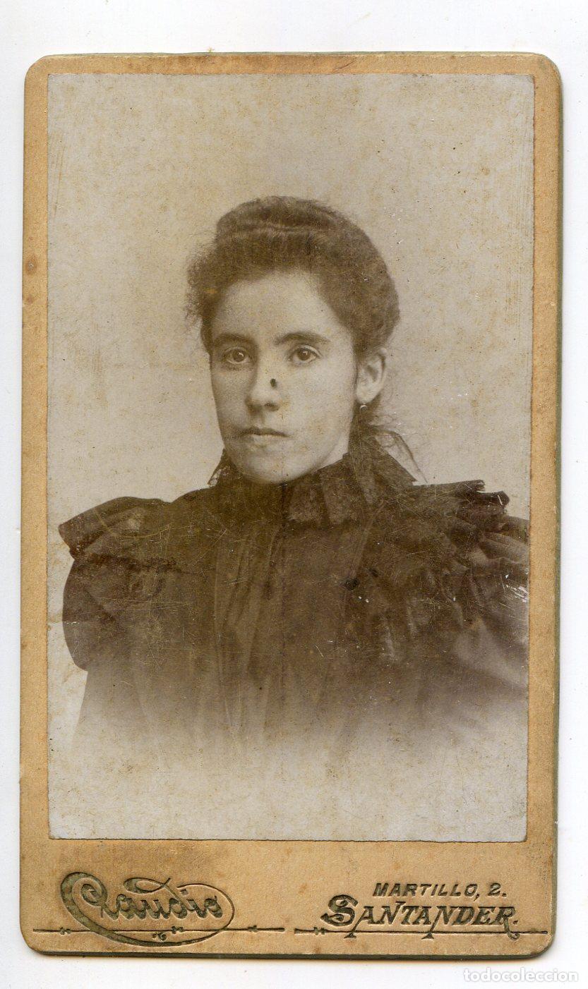 Antique Photography: Fotograf&iacute;a de se&ntilde;orita formato CDV Fotoograf&iacute;a de Claudio G&oacute;mez, Santander