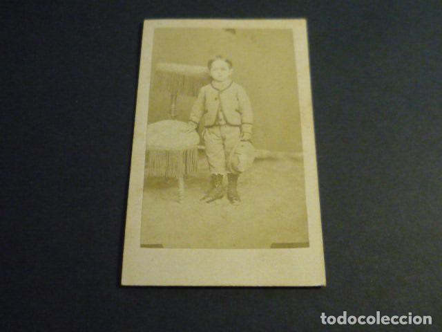 Alte Fotografie: CARTE DE VISITE RETRATO DE NI&Ntilde;O J. GARRORENA FOTOGRAFO BADAJOZ