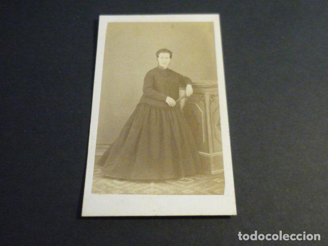 Fotograf&iacute;a antigua: CARTE DE VISITE RETRATO DE MUJER GUYOT PINTOR Y FOTOGRAFO ALICANTE