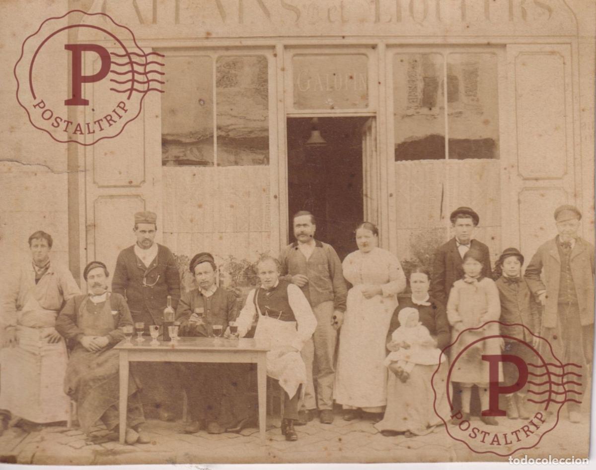 Fotograf&iacute;a antigua: PARIS. CAFE VINS ET LIQUEURS GALOPIN. CABINET. 14.5X11.5CM