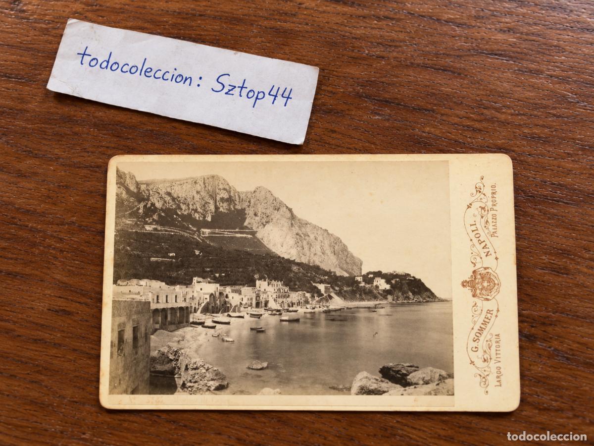 Fotograf&iacute;a antigua: Antigua Fotograf&iacute;a Isla de Capri - Marina Grande - Fot&oacute;grafo Giorgio Sommer Napoli