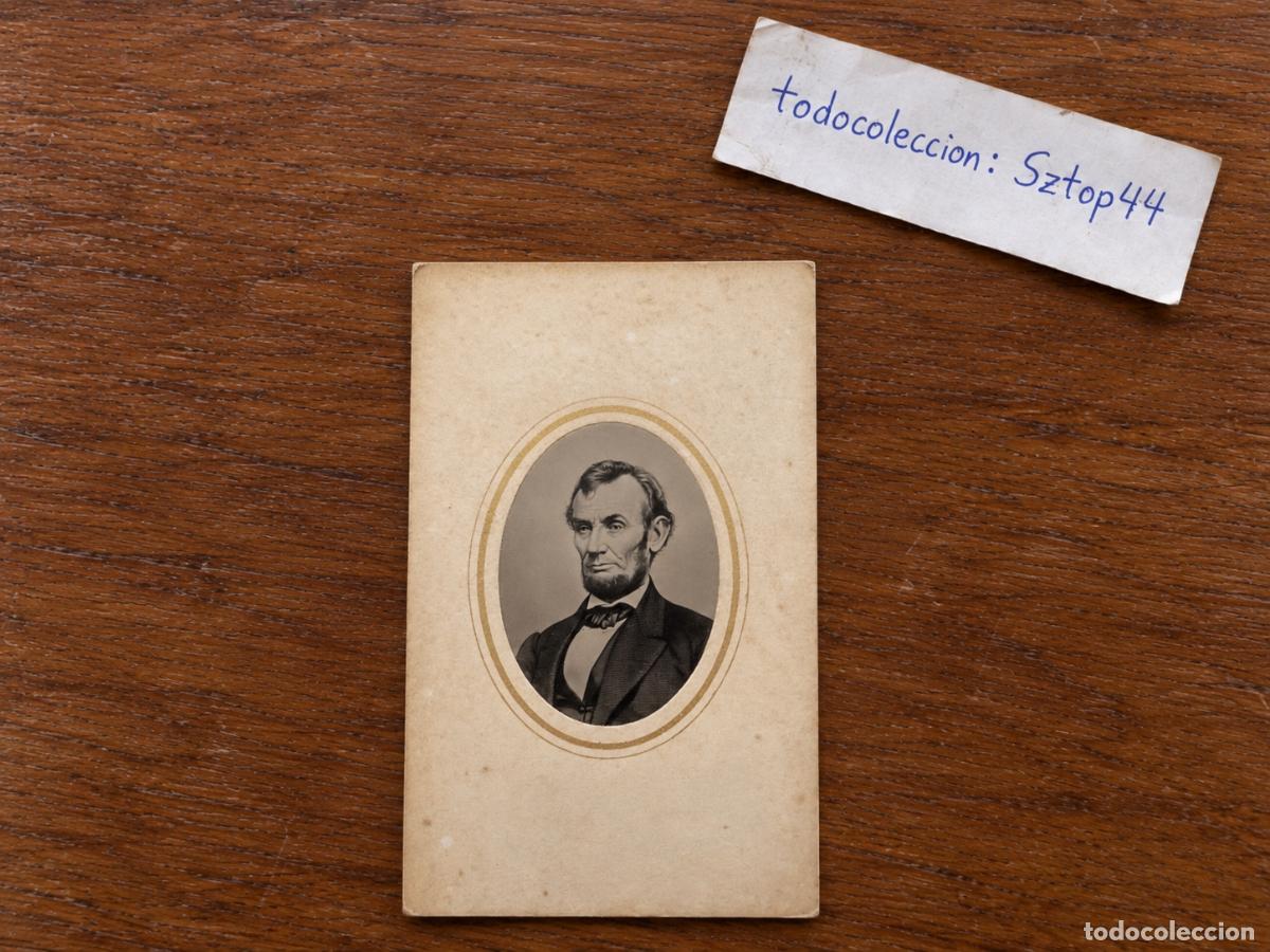 Fotograf&iacute;a antigua: Antigua Fotograf&iacute;a CDV Abraham Lincoln 1865 - Retrato Conmemorativo de &Eacute;poca