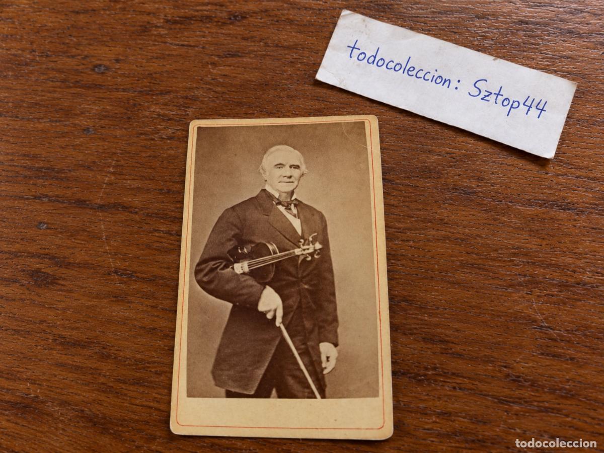 Fotograf&iacute;a antigua: Antigua Fotograf&iacute;a CDV Ole Bull - Violinista y Compositor Noruego con Viol&iacute;n