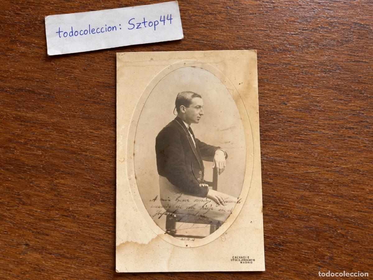 Fotograf&iacute;a antigua: Antigua Fotograf&iacute;a Madrid 1912 - Galvagni - Dedicatoria Teatro Infanta Isabel