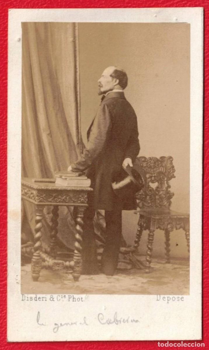 Fotograf&iacute;a antigua: General Carlista Ram&oacute;n Cabrera y Gri&ntilde;&oacute; - Disderi & Cie. Phot. - Paris - CDV Carte de Visite Alb&uacute;mina