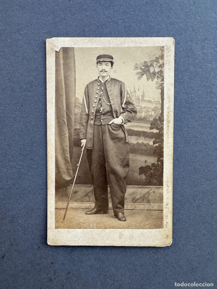 Fotograf&iacute;a antigua: 1871 - FOTOGRAFIA DE MILITAR - CORU&Ntilde;A - M. BORDOY - TARJETA DE VISITA