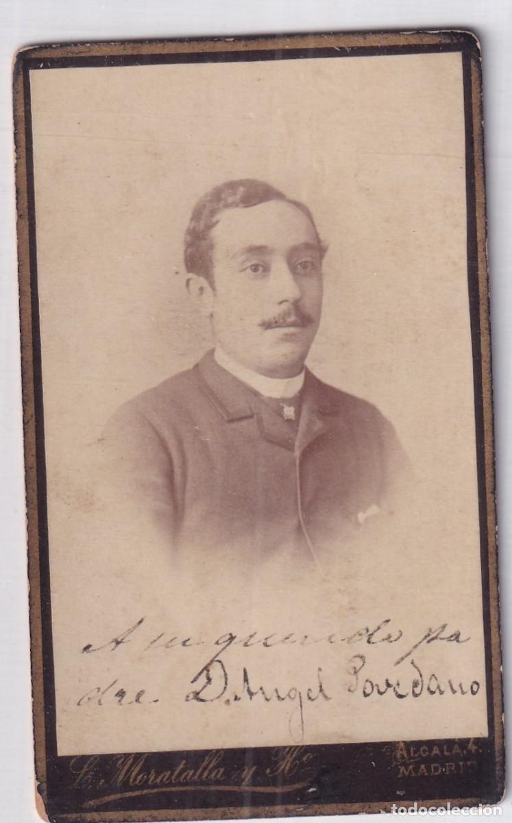 Antique Photography: Alb&uacute;mina retrato Caballero fot&oacute;grafo Moratalla 10 x 6 cm