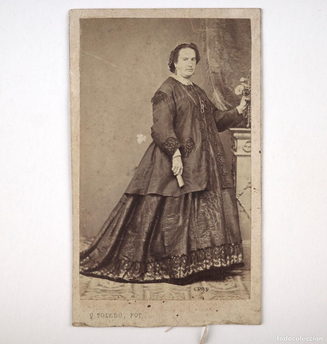 Fotograf&iacute;a antigua: RETRATO DE SE&Ntilde;ORA POR IDENTIFICAR, FOTO Q. TOLEDO , MADRID.