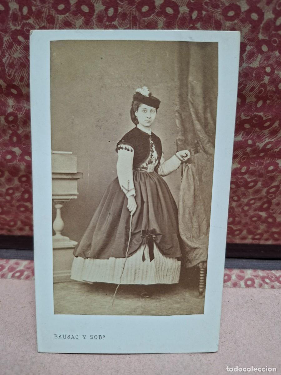 Fotograf&iacute;a antigua: ANTIGUA FOTOGRAFIA ALBUMINA CDV RETRATO BAUSAC Y SOBRINO VICTORIA S XIX