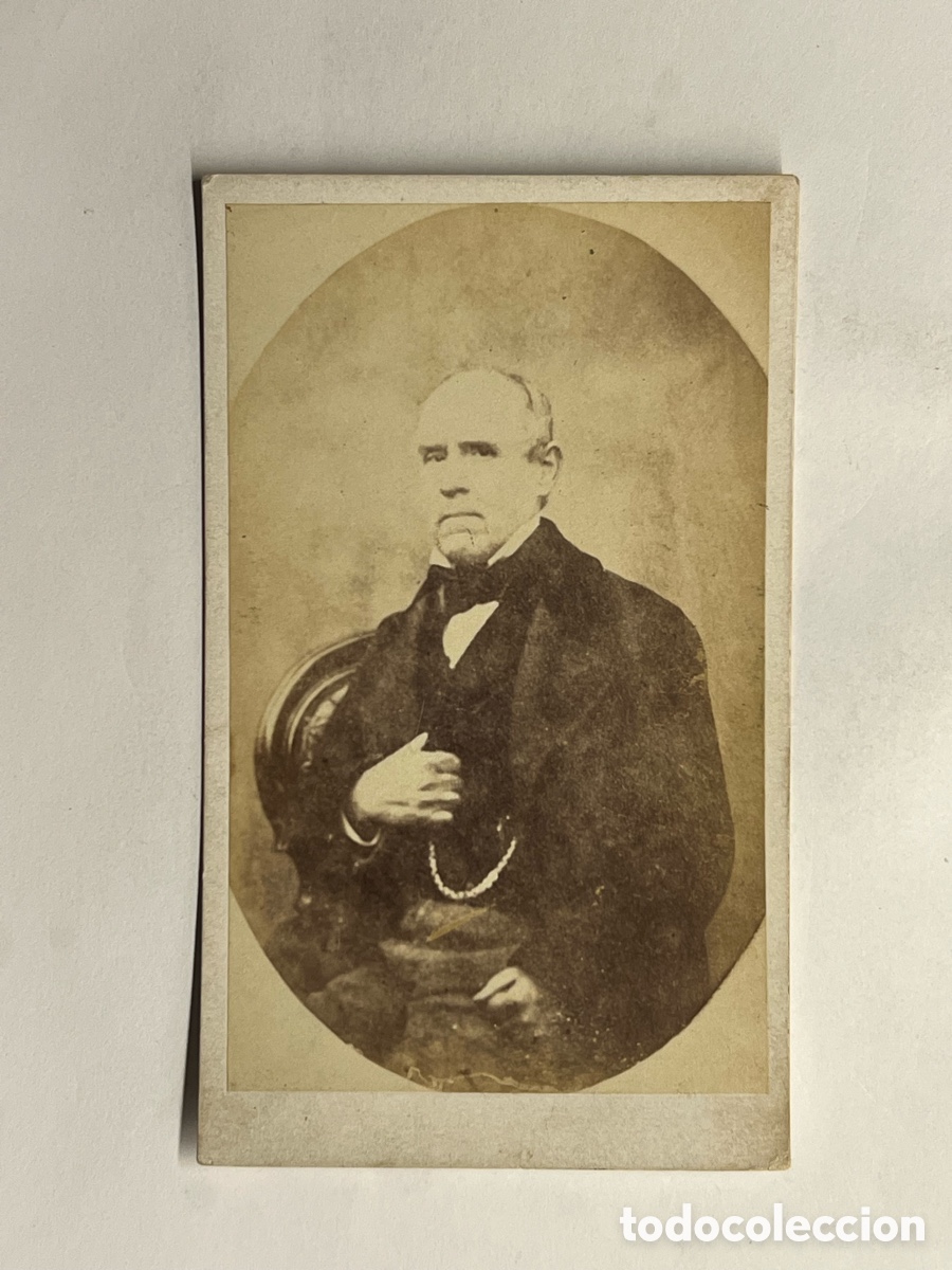 Fotograf&iacute;a antigua: CIUDAD REAL, CDV, Carte de Visite. POUJADE, fot&oacute;grafo. BURGUES&Iacute;A MANCHEGA (fin Siglo XIX)