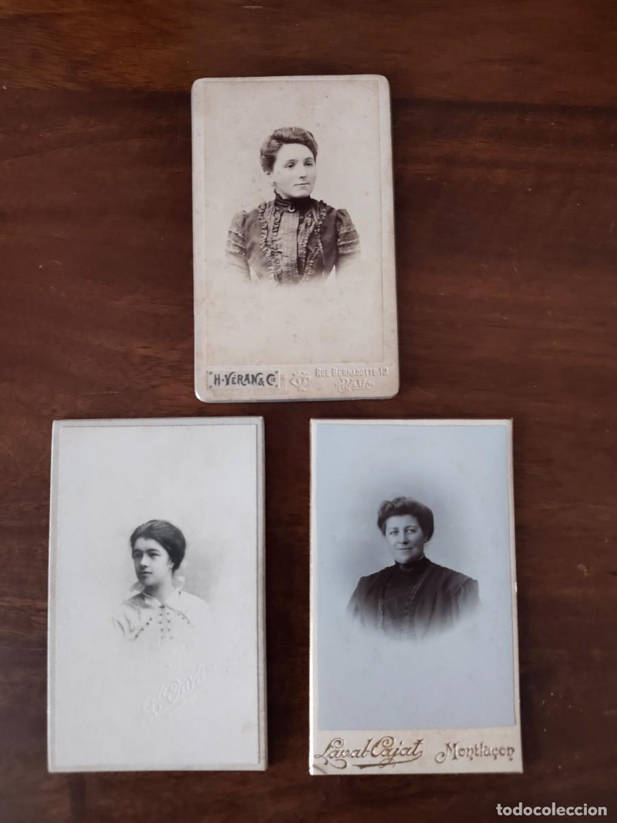 Antique Photography: 3 CDV Damas finales del XIX, Principios del XX.