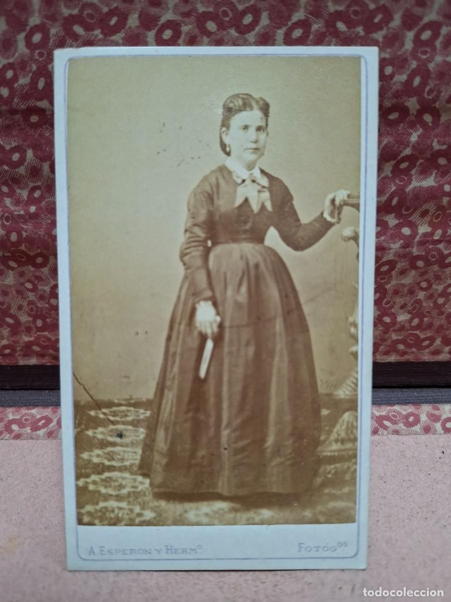 Fotograf&iacute;a antigua: ANTIGUA FOTOGRAFIA ALBUMINA CDV RETRATO A. ESPERON PUERTA DEL SOL MADRID S XIX