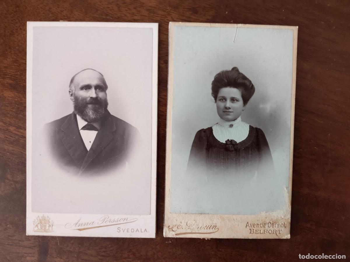 Fotografia antiga: 2 CDV. Caballero y Dama.