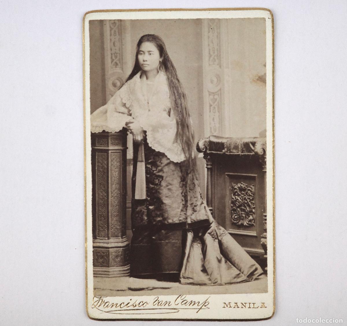Fotograf&iacute;a antigua: RETRATO DE NI&Ntilde;A FILIPINA, 1860'S. FOTO: FRANCISCO VAN CAMP, MANILA. CDV.