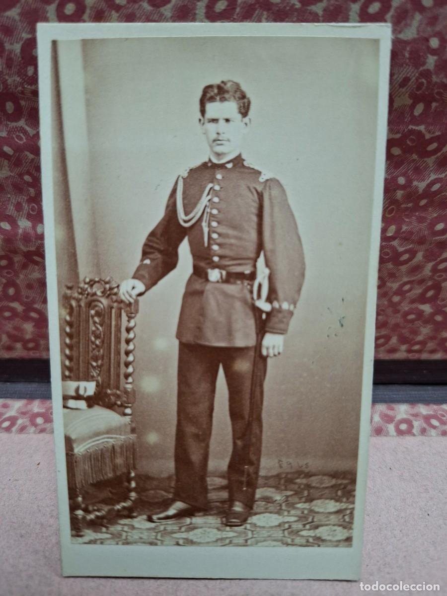 Fotograf&iacute;a antigua: ANTIGUA FOTOGRAFIA ALBUMINA CDV RETRATO MILITAR GUTIERREZ SAN BERNARDO MADRID