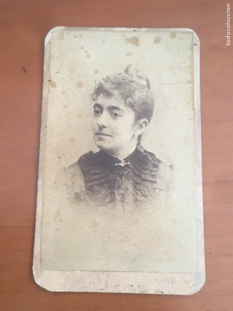 Fotograf&iacute;a antigua: carta de visita CDV original muy antigua fotografo de barcelona