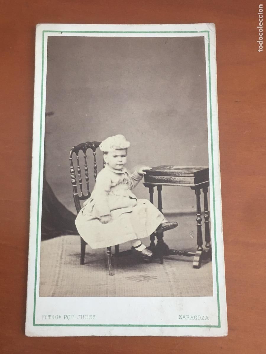 Fotograf&iacute;a antigua: carta de visita CDV fotografia original muy antigua fotografo judez zaragoza