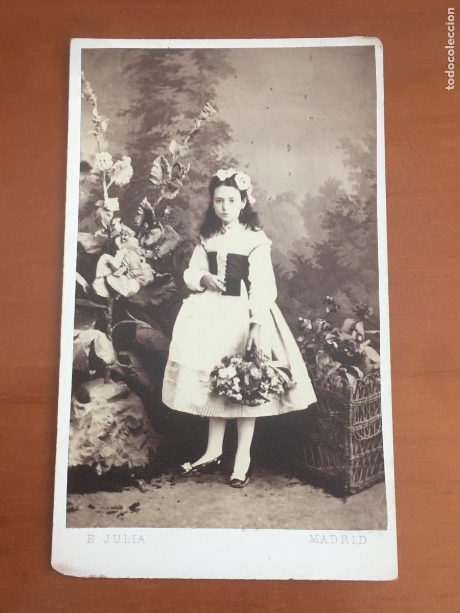 Fotograf&iacute;a antigua: carta de visita CDV fotografia original muy antigua fotografo julia madrid