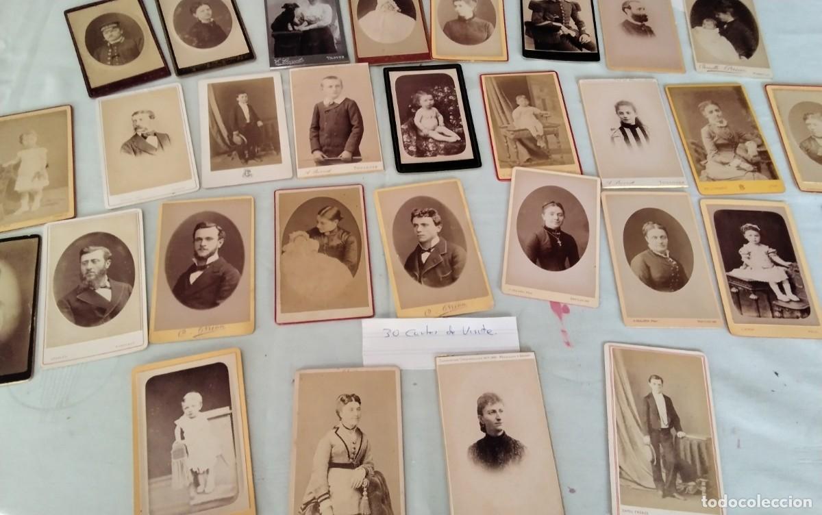 Fotograf&iacute;a antigua: LOTE DE 30 CARTES DE VISITE , BUEN ESTADO