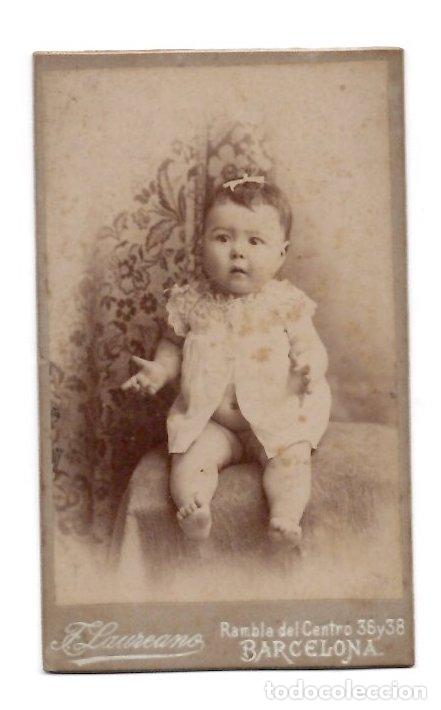 Fotograf&iacute;a antigua: CARTE DE VISITE RETRATO BEBE. F. LAUREANO, BARCELONA